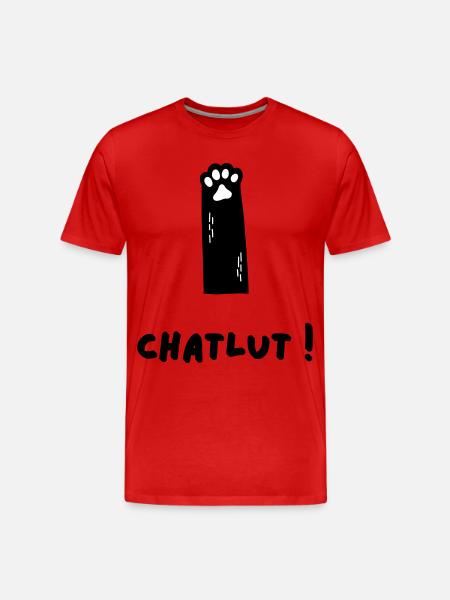 Die Katze, die Chatlut sagt - Männer Premium Bio T-Shirt - Rot