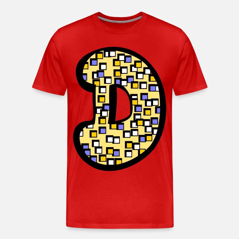 Buchstabe D mit Charakter - Männer Premium Bio T-Shirt - Rot