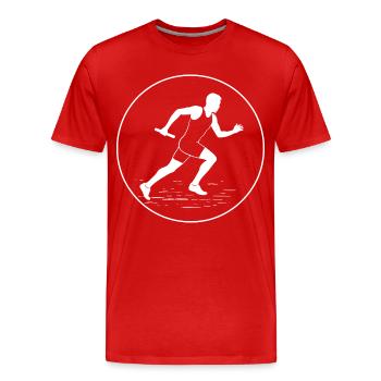 Stabübergabe im Sprint - Männer Premium Bio T-Shirt - Rot - Vorne - Damien (186cm)
