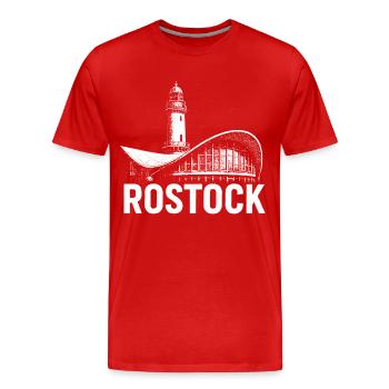 Rostock Moments - Männer Premium Bio T-Shirt - Rot - Vorne - Damien (186cm)
