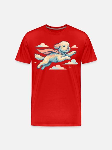 Super Hund Havapoo Cape Umhang Geschenk - Männer Premium Bio T-Shirt - Rot