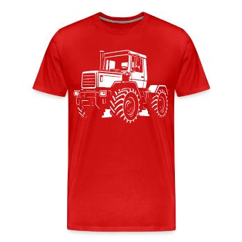 Kraftprotz auf Rädern - Männer Premium Bio T-Shirt - Rot - Vorne - Damien (186cm)