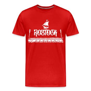 Rostock pour toujours - T-shirt bio Premium Homme - rouge - Devant - Damien (186cm)