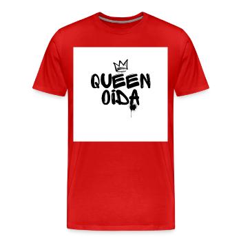 Queen oida - Dicton viennois - T-shirt bio Premium Homme - rouge - Devant - Damien (186cm)