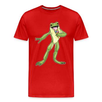 Frosch Waffeleis - Männer Premium Bio T-Shirt - Rot - Vorne - Damien (186cm)