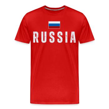 Russische Flagge, russischer Stolz - Männer Premium Bio T-Shirt - Rot - Vorne - Damien (186cm)
