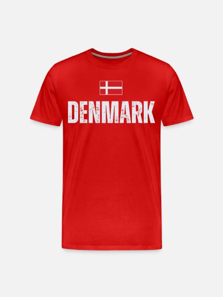 Drapeau du Danemark, fier danois - T-shirt bio Premium Homme - rouge