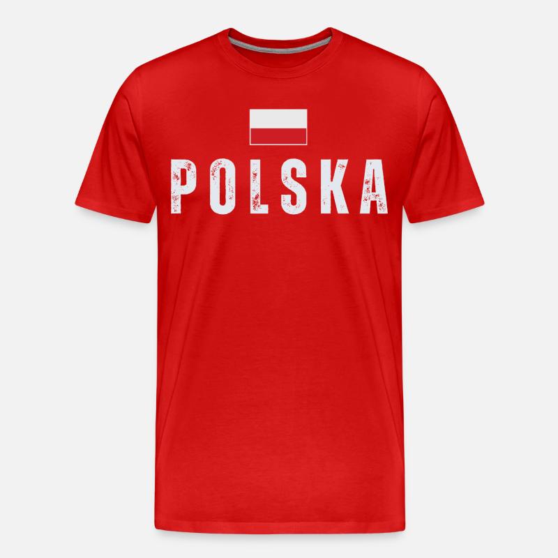 Polnische Flagge, Polnischer Stolz - Männer Premium Bio T-Shirt - Rot