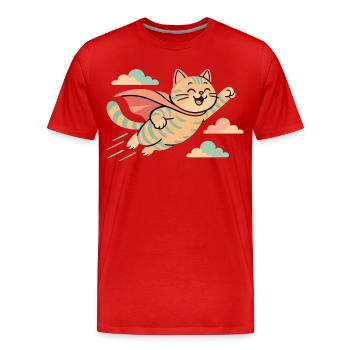 Super Katze Britisch Kurzhaar getigert Geschenk - Männer Premium Bio T-Shirt - Rot - Vorne - Damien (186cm)