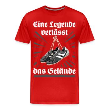 Fußball Ruhestand Karriereende - Männer Premium Bio T-Shirt - Rot - Vorne - Damien (186cm)