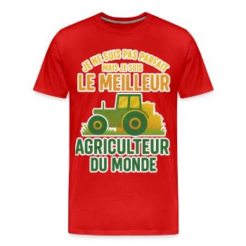 Le meilleur agriculteur du monde - T-shirt bio Premium Homme - rouge - Devant - Damien (186cm)