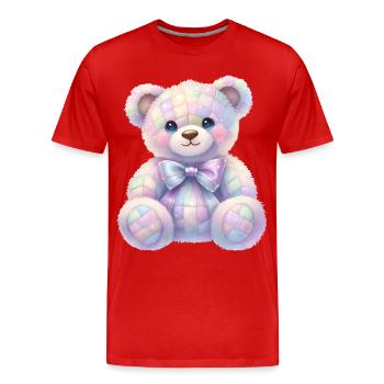 Coquette Ours Pailleté 🧸 - T-shirt bio Premium Homme - rouge - Devant - Damien (186cm)