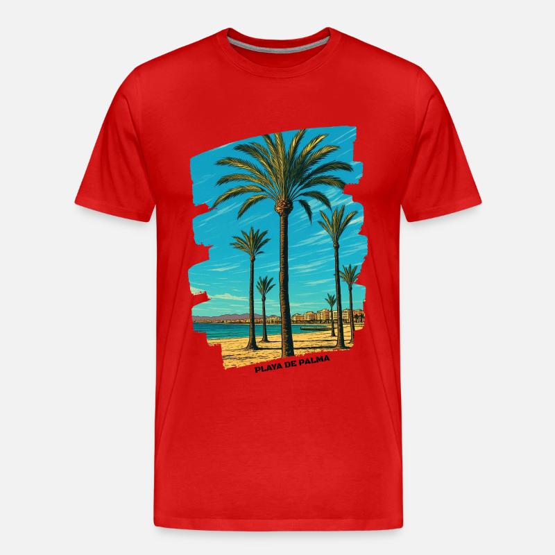 Playa de Palma - Mallorca - Männer Premium Bio T-Shirt - Rot