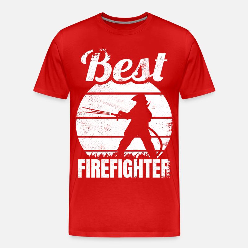 Bester Feuerwehrmann - Männer Premium Bio T-Shirt - Rot
