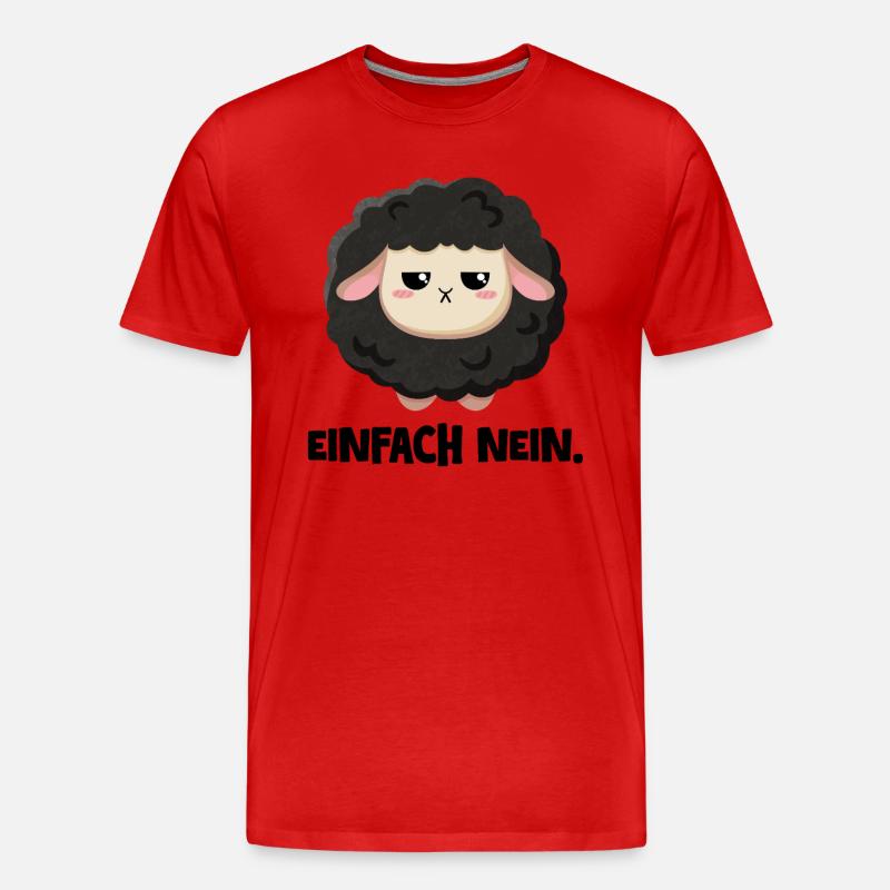 Grumpy Schaf Einfach nein - Männer Premium Bio T-Shirt - Rot