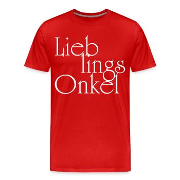 Oncle préféré - Oncle - T-shirt bio Premium Homme - rouge - Devant - Damien (186cm)