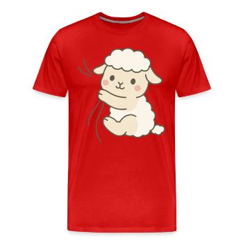 Cuddle Lamb Love - Men's Premium Organic T-Shirt - red - Front - Damien (186cm)