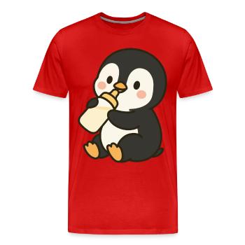Flacon Pingouin - T-shirt bio Premium Homme - rouge - Devant - Damien (186cm)