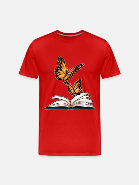 Butterfly Book - Men's Premium Organic T-Shirt - red
