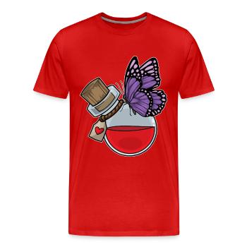 Butterfly Potion - Men's Premium Organic T-Shirt - red - Front - Damien (186cm)