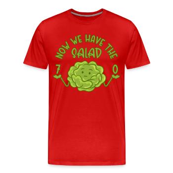 70. Geburtstag - Now we have the salad 70 - Männer Premium Bio T-Shirt - Rot - Vorne - Damien (186cm)