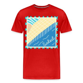 SWIMMING POOL SUMMER VACATION SUN - Men's Premium Organic T-Shirt - red - Front - Damien (186cm)