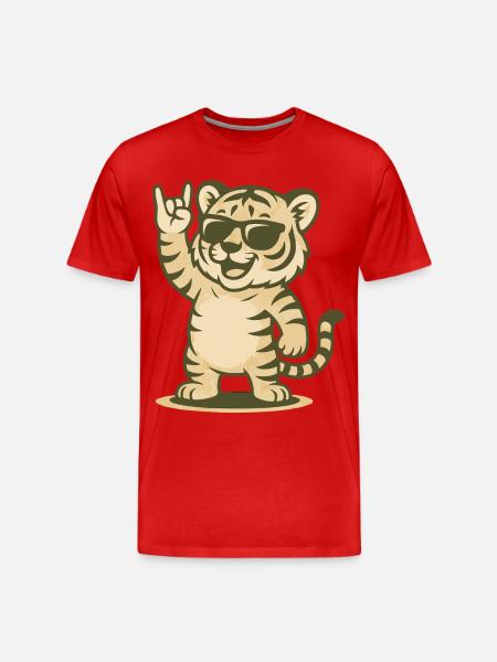 Rock'n'Roar Tiger - Men's Premium Organic T-Shirt - red