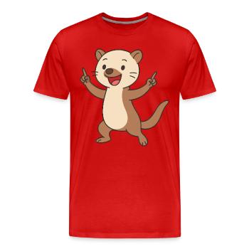 Martre dansante naine - T-shirt bio Premium Homme - rouge - Devant - Damien (186cm)