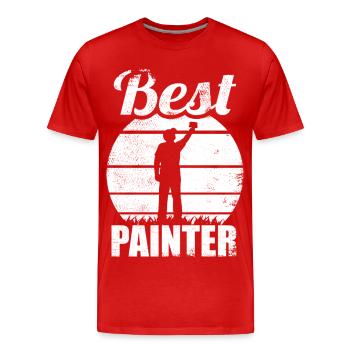 Bester Maler und Lackierer - Männer Premium Bio T-Shirt - Rot - Vorne - Damien (186cm)