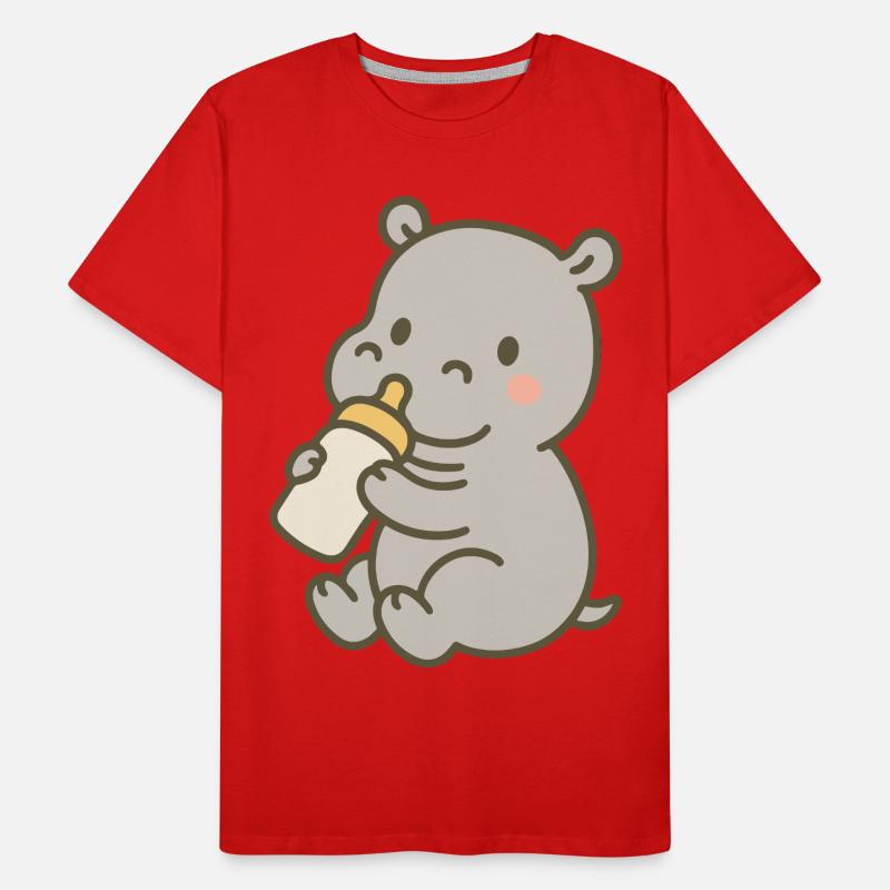 Flusspferdchen mit Fläschchen Männer Premium Bio T-Shirt