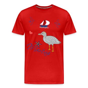 Vacances Maritim Marina - T-shirt bio Premium Homme - rouge - Devant - Damien (186cm)