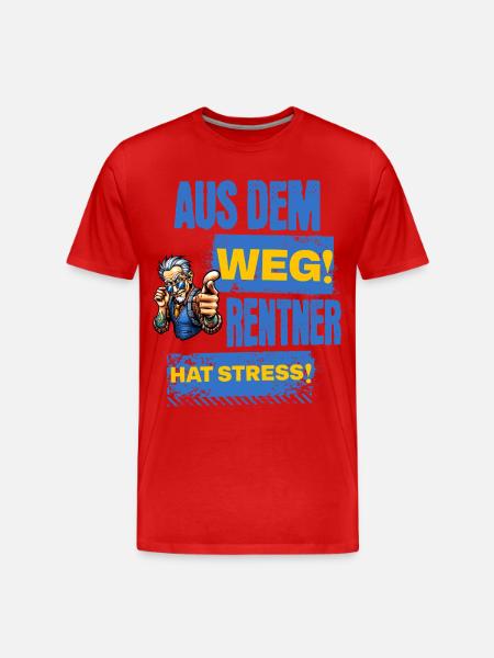 Cooler Rentner hat Stress. - Männer Premium Bio T-Shirt - Rot