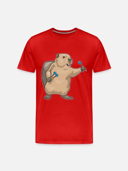 Beaver Dart Dart - Men's Premium Organic T-Shirt - red