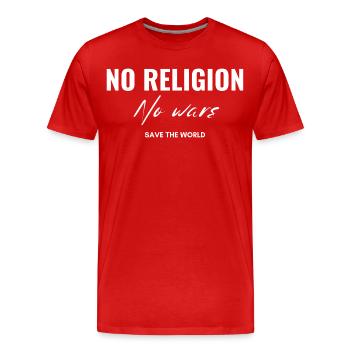 Pas de religions, pas de guerres - T-shirt bio Premium Homme - rouge - Devant - Damien (186cm)