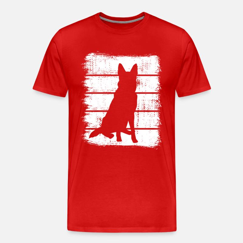 Deutscher Schäferhund Skizze - Männer Premium Bio T-Shirt - Rot
