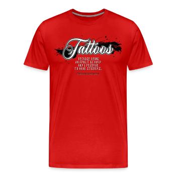 Tatouages - T-shirt bio Premium Homme - rouge - Devant - Damien (186cm)