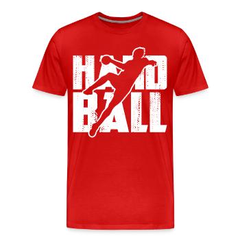 Handball amusant - T-shirt bio Premium Homme - rouge - Devant - Damien (186cm)