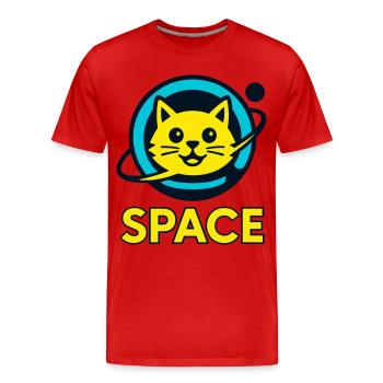 Space-Cat - Männer Premium Bio T-Shirt - Rot - Vorne - Damien (186cm)