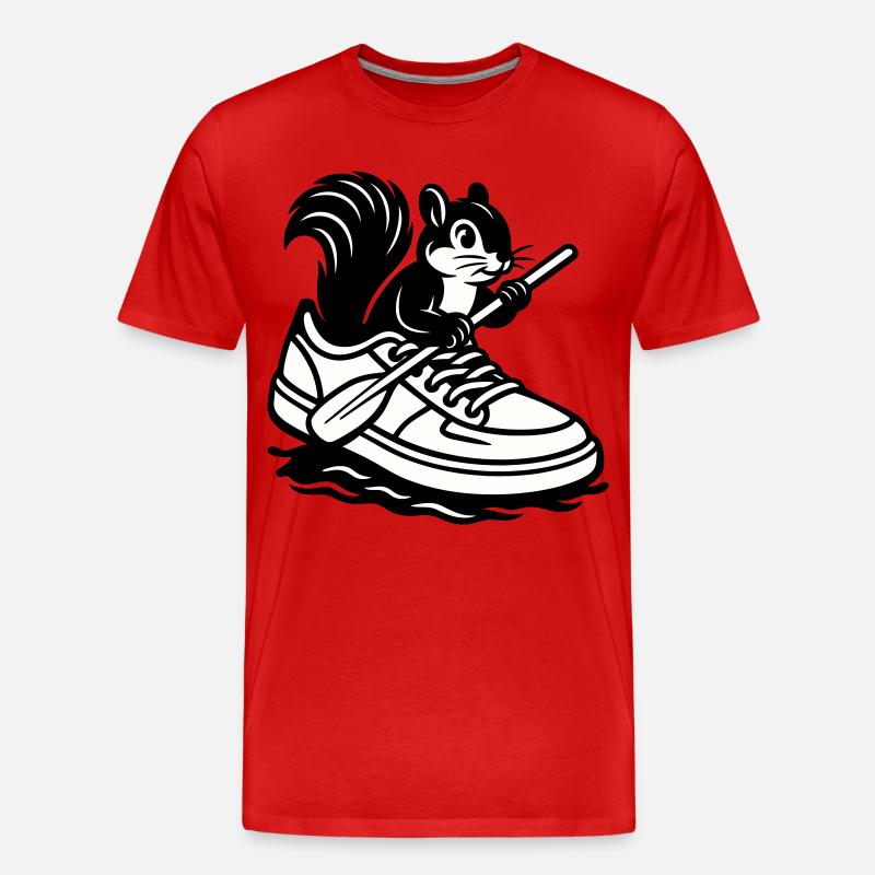 Eichhörnchen im Sneaker! - Männer Premium Bio T-Shirt - Rot