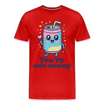 Soda-Mazing Niedliche Kawaii Kunst - Männer Premium Bio T-Shirt - Rot - Vorne - Damien (186cm)
