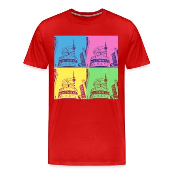 Berlin, Skyline, ville, Allemagne, Pop Art Style - T-shirt bio Premium Homme - rouge - Devant - Damien (186cm)