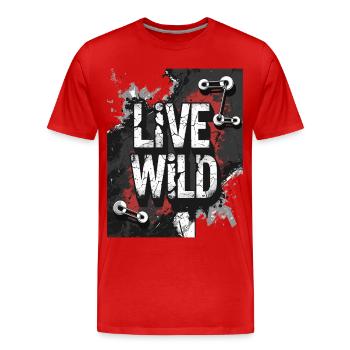 Joie de vivre "Wild Life" design - Men's Premium Organic T-Shirt - red - Front - Damien (186cm)