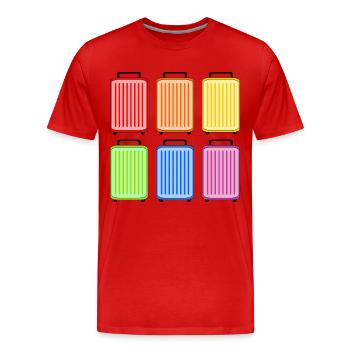 SUITCASE RAINBOW - Men's Premium Organic T-Shirt - red - Front - Damien (186cm)