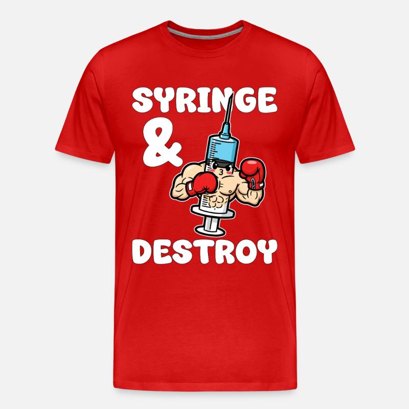 SPRITZEN UND ZERSTÖREN - KRANKENSCHWESTER GESCHENK - Männer Premium Bio T-Shirt - Rot
