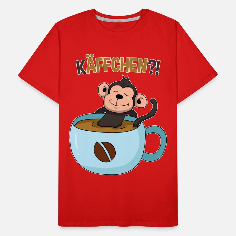 Coffee break with monkey Men's Premium Organic T-Shirt