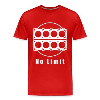 No Limit – 8 cylinder power - Men's Premium Organic T-Shirt - red - Front - Damien (186cm)
