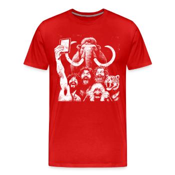 Savage Lion Pride Digital Art - Men's Premium Organic T-Shirt - red - Front - Damien (186cm)