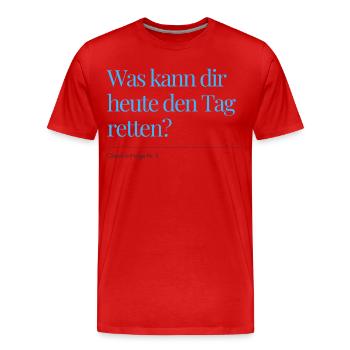 Question n° 5 - T-shirt bio Premium Homme - rouge - Devant - Damien (186cm)