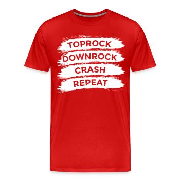 Breakdance Techniques - T-shirt bio Premium Homme - rouge - Devant - Damien (186cm)