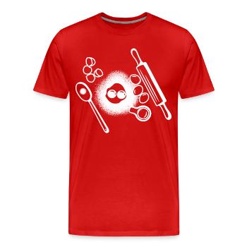 Backzutaten Zeichnung - Männer Premium Bio T-Shirt - Rot - Vorne - Damien (186cm)